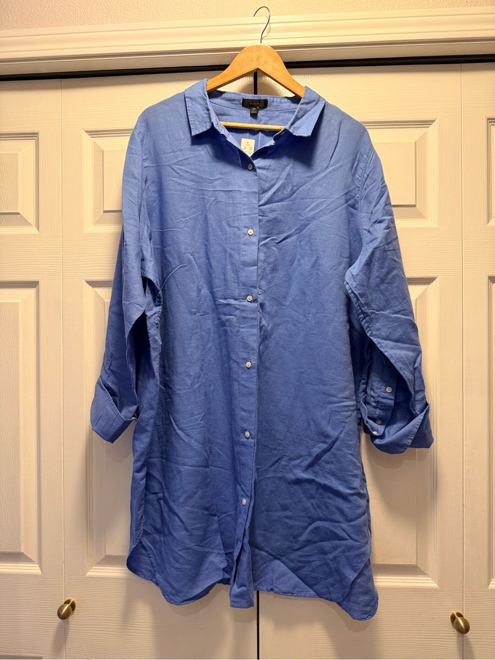 J. Crew Light Blue Mini Shirt Dress